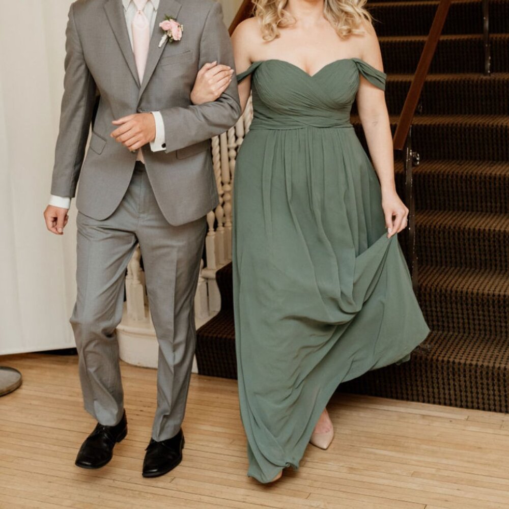 Azazie Corin Eucalyptus Bridesmaid Dress - Brand New - Picture 3 of 5